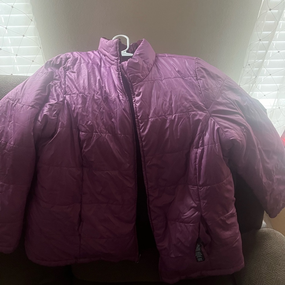 A beautiful purple puffer jacket